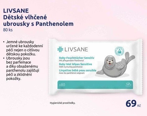 Dětské vlhčené ubrousky Livsane