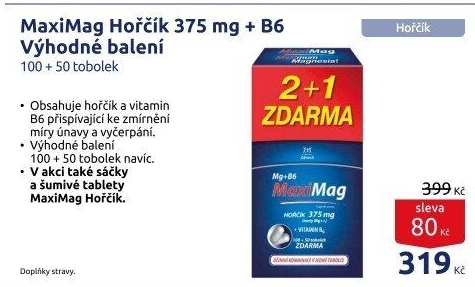 Doplněk stravy Hořčík + B6 MaxiMag Zdrovit