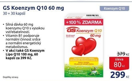Doplněk stravy Koenzym Q10 60 mg GS
