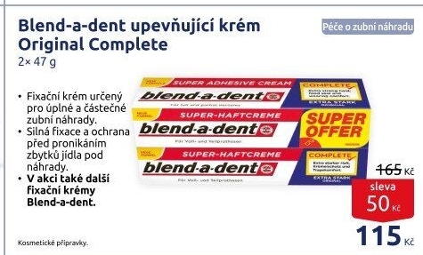 Fixační krém na zubní protézu Complete Blend-a-dent
