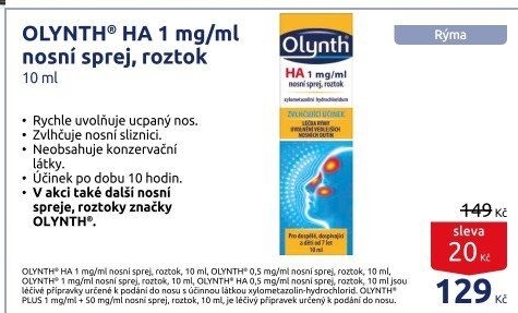 Sprej nosní HA 0,1% Olynth