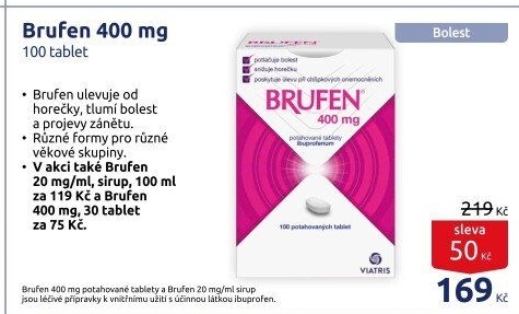 Tablety proti bolesti 400 Brufen Viatris