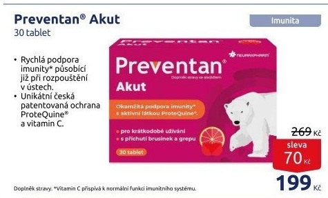 Tablety proti chřipce a nachlazení Akut Preventan