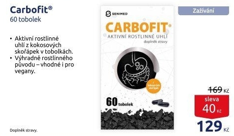 Tobolky aktivní rostlinné uhlí Carbofit