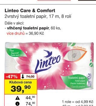 Toaletní papír 2vrstvý Linteo