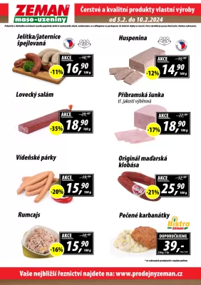 akční leták ZEMAN maso - uzeniny 5.2.2024-10.2.2024