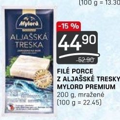 Aljašská treska filé bez kosti mražené Premium Mylord
