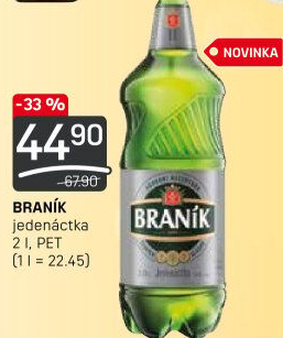 Pivo světlý ležák 11° Jedenáctka Braník