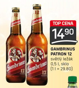 Pivo světlý ležák 12° Patron Gambrinus