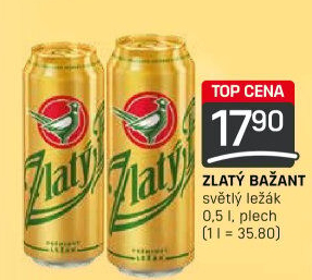 Pivo světlý ležák 12° Zlatý Bažant