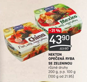 Salát opečená ryba se zeleninou Nekton