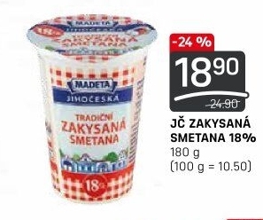 Smetana zakysaná Jihočeská Madeta 18%