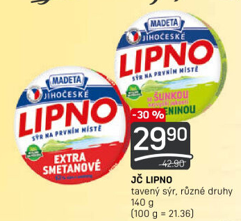 Tavený sýr Jihočeské Lipno Madeta