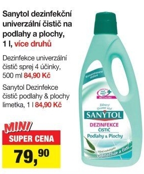 Dezinfekční univerzální čistič na podlahy Sanytol