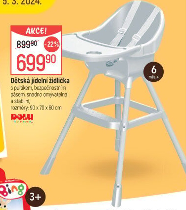 Dětská jídelní židle Dolu