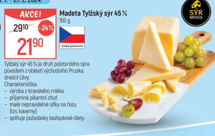 Sýr tylžský Sýrařův výběr Madeta