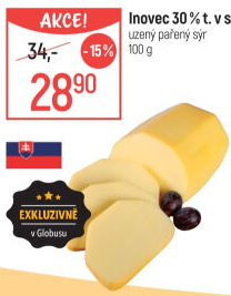 Sýr uzený pařený 30% Inovec