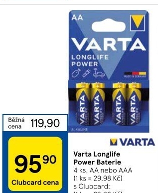 Baterie alkalické Longlife Varta