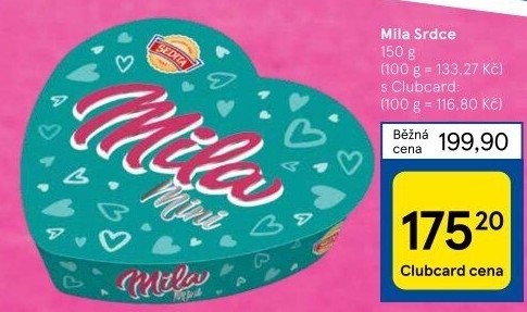 Bonboniéra srdce mini oplatky Mila Sedita