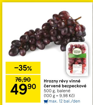 Hrozny červené bezsemenné The Grower'