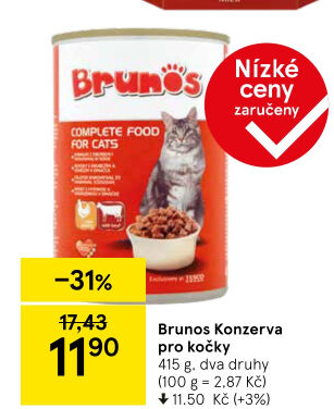 Konzerva pro kočky Brunos