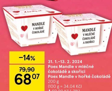 Mandle v čokoládě Poex