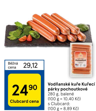 Párky kuřecí pochoutkové Vodňanské kuře