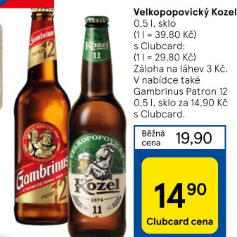 Pivo ležák 11° Velkopopovický Kozel