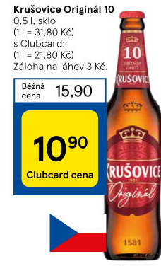 Pivo světlé výčepní Originál Královská 10° Krušovice