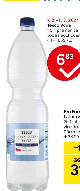 Přírodní voda Tesco