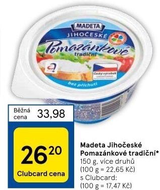 Tradiční pomazánkové Jihočeské Madeta