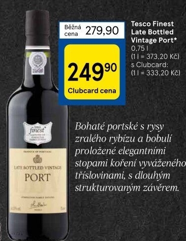 Víno Late Bottle Vintage Port Tesco Finest