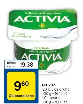 Bílý jogurt Activia Danone