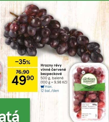 Hrozny červené bezsemenné The Grower'