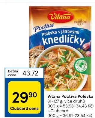 Instantní polévky Poctivá polévka Vitana