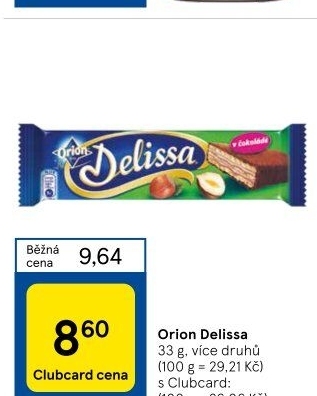 Oplatky celomáčené Delissa Orion