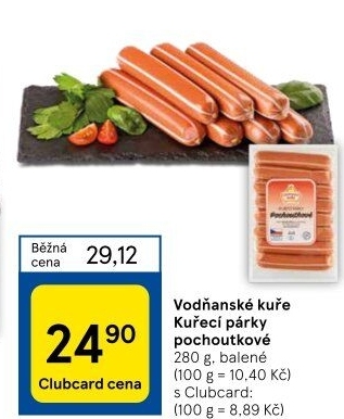 Párky kuřecí pochoutkové Vodňanské kuře