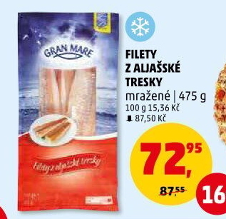 Aljašská treska filety mražená Gran Mare