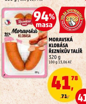 Moravská klobása Řezníkův talíř