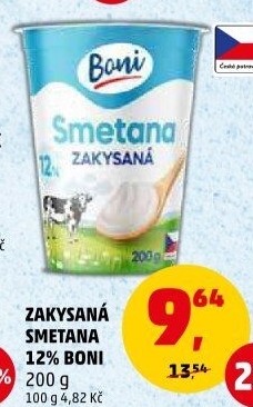 Smetana zakysaná Boni 12%