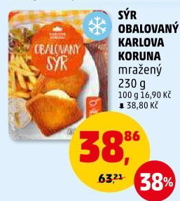 Sýr obalovaný mražený Karlova Koruna