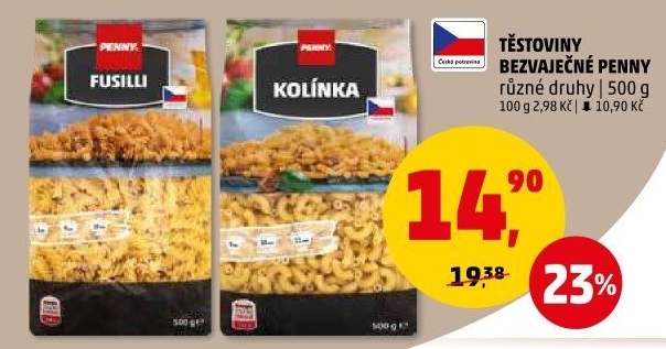 Těstoviny bezvaječné Penny