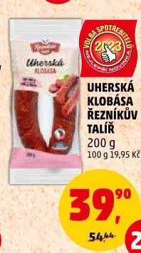 Uherská klobása Řezníkův talíř