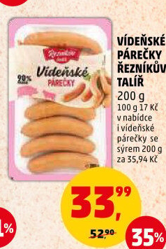 Vídeňské párečky Řezníkův talíř