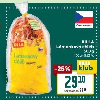 Chléb lámankový Billa