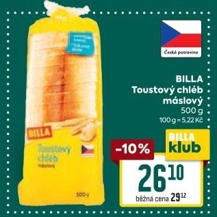 Toustový chléb Billa