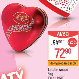 Bonboniéra srdce Pralinky Lindor Lindt