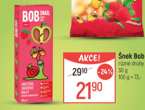 Ovocné pásky Šnek BOB LLC Eco Snack