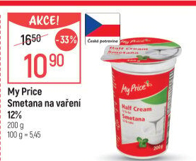 Smetana na vaření My Price 12%