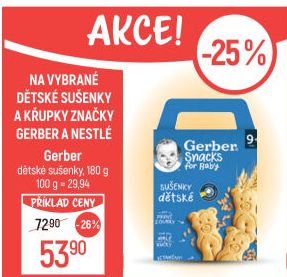 Sušenky dětské Gerber Snack for Baby